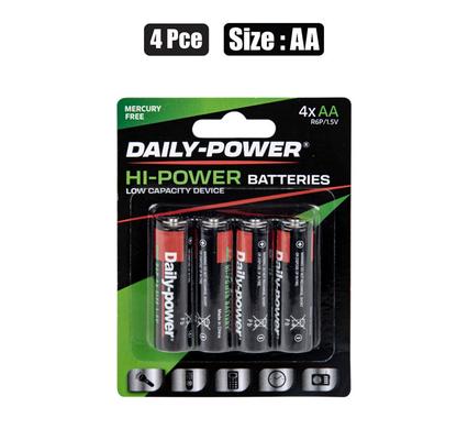 BATTERIES H/POWER SIZE:AA 4PCE BLISTER