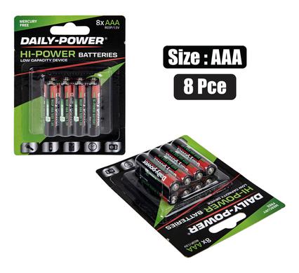 BATTERIES H/POWER SIZE:AAA 8PCE BLISTER