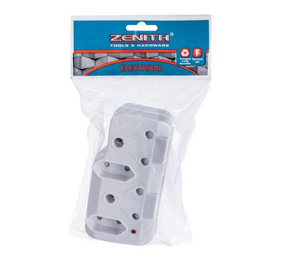 PLUG-ADAPTOR 2x16A+2x2PIN PWR-ON ZENITH