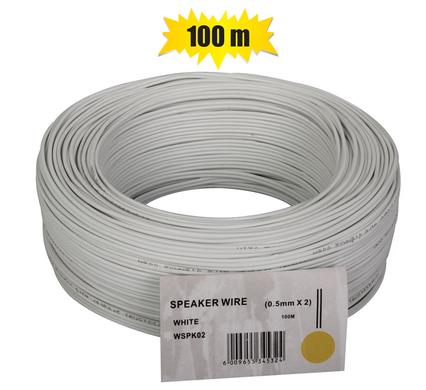 RIPCORD/SPEAKER WIRE 0.5mmx100m-REEL WHT