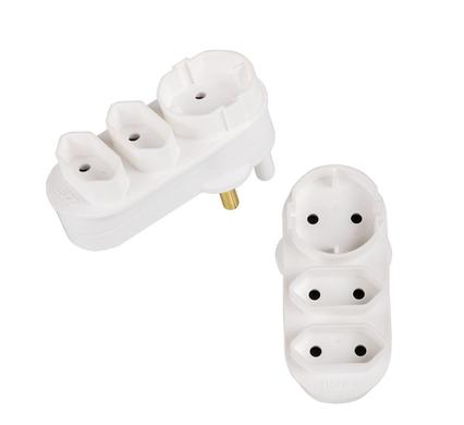 PLUG-ADAPTOR EURO 1xSHUKO 2x5AMP BULK