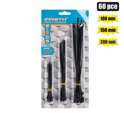 CABLE-TIES 100/150/200mm BLK 60's ZENITH