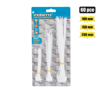 CABLE-TIES 100/150/200mm WHT 60's ZENITH