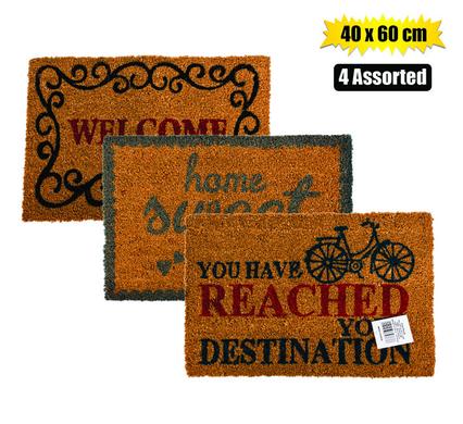 DOORMAT COIR ASSTD DESIGNS 40x60cm