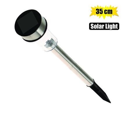 SOLAR GARDEN LIGHT 35cm S/STEEL IN PDQ