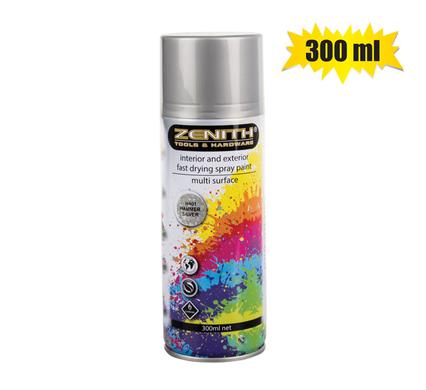 SPRAY-PAINT ZENITH 300ml NET HAMMER-SLVR