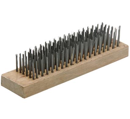 BRUSH WIRE BLOCK FINE SHRT-BRISTLE 6-ROW