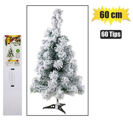 XMAS TREE 60cm GREEN (60 TIPS) W/SNOW