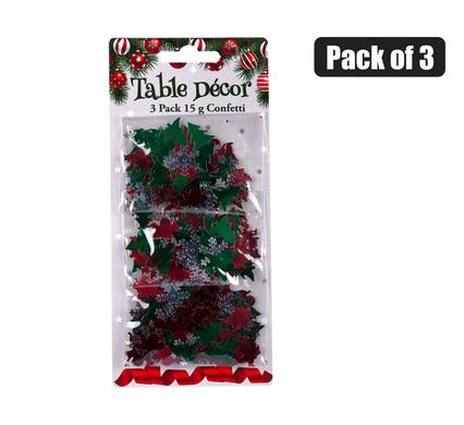 XMAS TABLE DECOR CONFETTI 3PK 15g