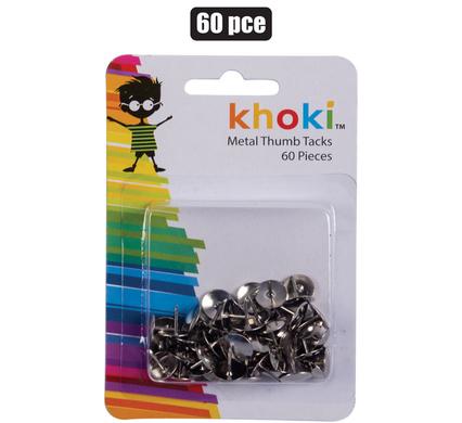 STATIONERY THUMB TACKS METAL 60PC