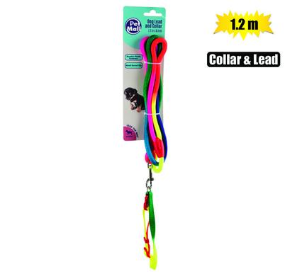PET DOG-COLLAR+LEAD ROPE SET 1.2mx6mm