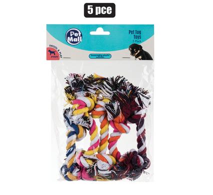PET TOY PUPPY TUG CHEWS PK-5
