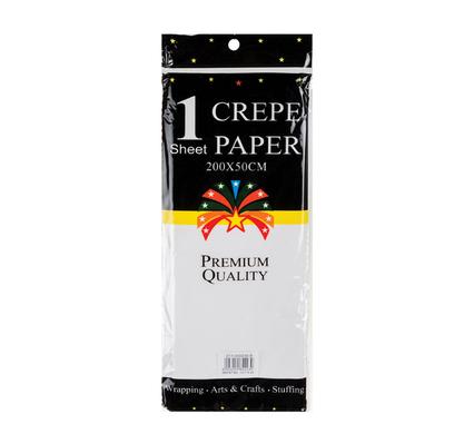 PAPER CREPE SHEET WHITE 50x200cm