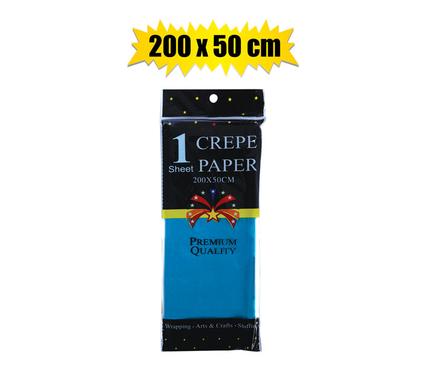 PAPER CREPE SHEET BLUE 50x200cm