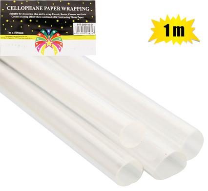 GIFT-WRAP CELLOPHANE CLEAR 500mmx1m