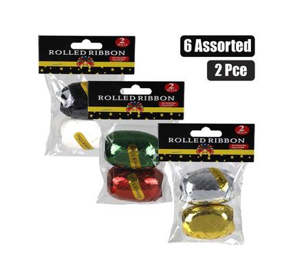 GIFT-DECOR RIBBON METALLIC 2PCE 10mx5mm