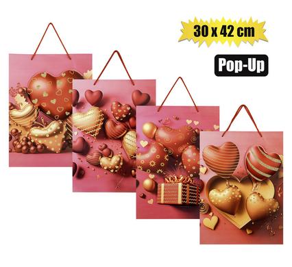 GIFT-BAG PAPER JMB 30x42cm POP-UP LOVE