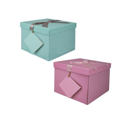 GIFT BOX FLAT PACK 15x15x15cm PASTEL