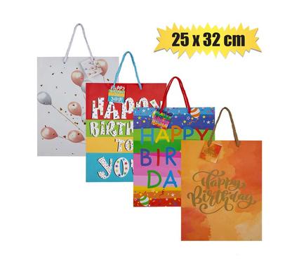 GIFT-BAG PAPER LRG 25x32cm BIRTHDAY