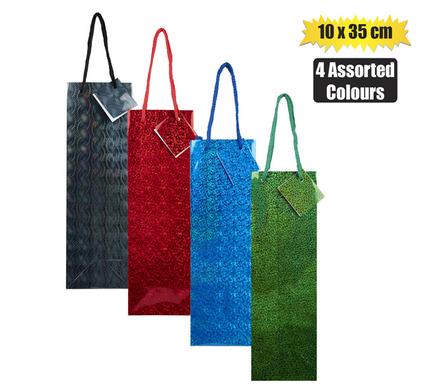 GIFT-BAG HOLOGRAM WINE 10x33cm GLOSS