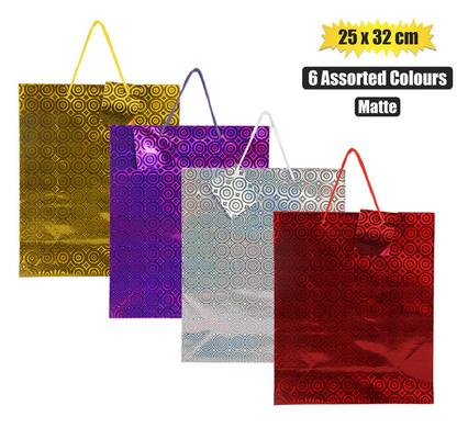 GIFT-BAG METALLIC PPR LRG 25x32cm MATT