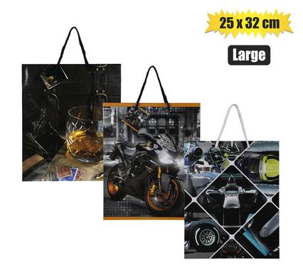 GIFT-BAG PAPER LRG 25x32cm MALE