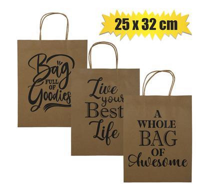 GIFT-BAG PPR ENG WORDS LRG 25x32cm