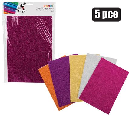 ART+CRAFT ACCESSORIES GLITTER FOAM 5PC