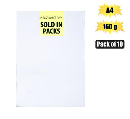 ART+CRAFT BOARD A4 160g SHEET WHITE 10PK