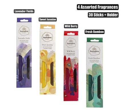 INCENSE STICKS 30PC AND W/HOLDER ASSORT