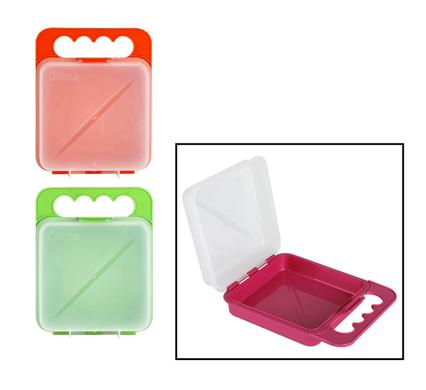 LUNCH BOX W/HANDLE ASSTD-COLOURS