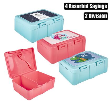 LUNCH BOX 2 DIVISION W/SPORK