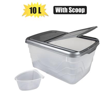 STORAGE CONTAINER FLIP LID 10L SILVER