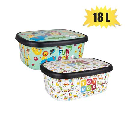 STORAGE BOX DECORATED FLAT 18L