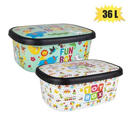 STORAGE BOX DECORATED FLAT 36L