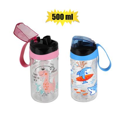 WATER BOTTLE 500ml SHARK/DINO ASSTD