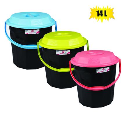 BUCKET PL 14L W/LID