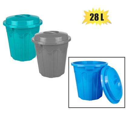 BUCKET PL 28L W/LID MAXI BIN