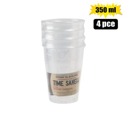 TUMBLERS PL 4PC 350ml POLYPROP