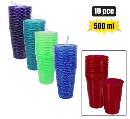 TUMBLERS PL 10PC 500ml MILLA