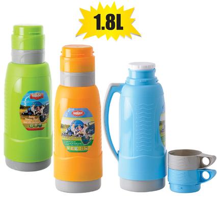 VACUUM FLASK 1.8L 2xCUP PLASTIC BODY