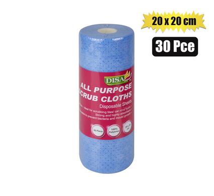 CLEANING CLOTH SCRUB ROLL 30'S 20x20cm
