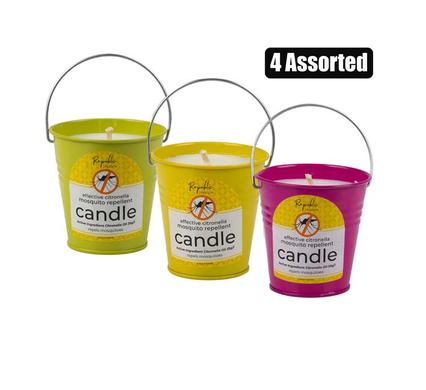 CANDLE CITRONELLA 300g BUCKET ASSTD
