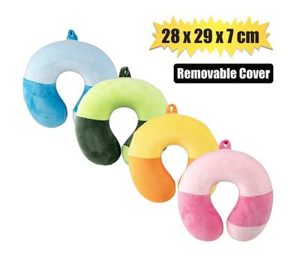 NECK PILLOW 28x29x7cm ASTD BRIGHT COLOUR