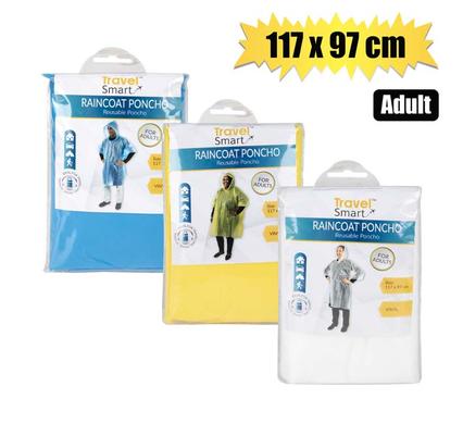 RAINCOAT PONCHO ADULT 117x97cm VINYL