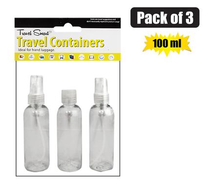 TRAVEL BOTTLES 3-PACK 100ml