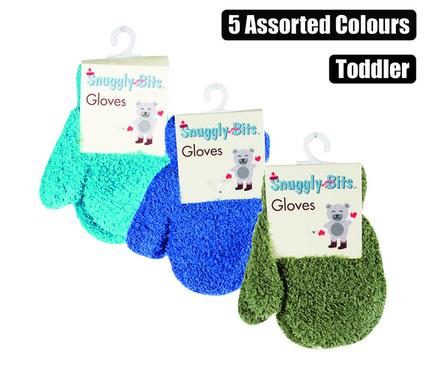 GLOVES TODDLER MITTENS PLUSH ASSTD COL