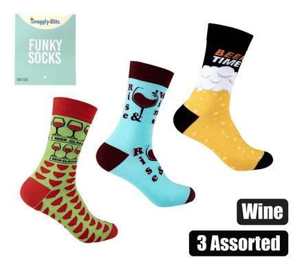 SOCKS UNISEX BEER/WINE DESIGNS