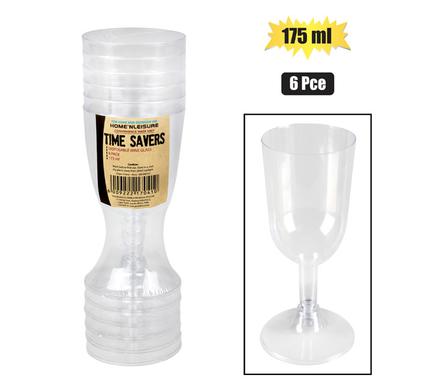PICNIC DISPOSABLE WINE GLASS 175ml 6PC