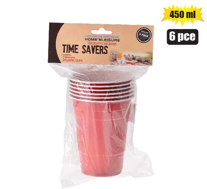 PICNIC CUPS PL 6PCE DISPOSABLE 450ml